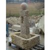 Antiker Sandsteinbrunnen mit Kugel H 140 cm