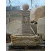 Antiker Sandsteinbrunnen mit Kugel H 140 cm