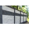 Doppelseitiger Betonzaun mit Stein- oder Brettstruktur H 185 cm