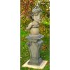 Engelsstatue aus Stein mit einer Birne H 77 cm