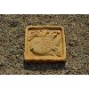 Fliese für den Garten am Weg mit Fischrelief 25 x 25 cm