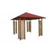 Gartenpavillon quadratisch aus Holz mit Pergolabeinen