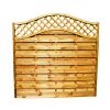 Massiver Zaun mit Pergola oben „Wellenförmig“ 180 x 180/160 cm