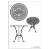 Möbelset aus Gusseisen: Tisch 56,5 cm + 2 x Stühle mit Rückenlehne in mehreren Farben