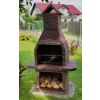 Moderner Betongrillgarten mit Kamin