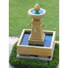 Premium Sandsteinbrunnen mit Beleuchtung H 130 cm