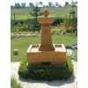 Premium Sandsteinbrunnen mit Beleuchtung H 130 cm