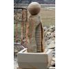 Sandsteinbrunnen Sockel mit Kugel H 100 cm