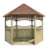 Sechseckiger Gartenpavillon aus Holz mit Boden