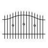 Set aus Metallzaun mit Pforte und Toren