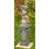 Steinfigur Engel mit Trauben H  76 cm