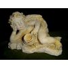 Steinfigur liegender Engel mit Krug H 20 cm