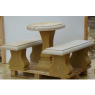Zweifarbiges Gartenmöbel-Set aus Sandstein - Zweifarbiges Gartenmöbel-Set aus Sandstein - zweifarbiges_gartenmobel-set_aus_sandstein.jpg