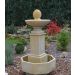 Brunnen mit Tannenzapfen und zwei Hähnen, Zuschläge: Beleuchtung gegen Aufpreis, Art.-Nr.: 651, Höhe: 135 cm, Abmessungen: Beckenbreite 80/80cm, Material: Sandstein