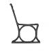 Gusseisenrahmen einer Parkbank - Kreismuster, Material: Gusseisen, Abmessungen: Sitzbreite 57 cm, Gewicht: 16,40 kg, Höhe: 78 cm, Art.-Nr.:  035K12023, Farben: Schwarz