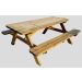 Holztisch für Picknick 180 x 160 x 72 cm, Länge: 180 cm, Breite: 160 cm, Art.-Nr.: 60501, Gewicht: 115 kg, Höhe: 72 cm, Material: Massives Kiefernholz