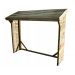 Massivholz Holzunterstand, Gewicht: 85kg, Art.-Nr.: 100201, Material: Massives Kiefernholz, Höhe hinten: 155 cm, Länge: 217 cm, Breite: 80 cm, Fronthöhe: 188 cm