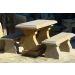 Sandstein Gartenmöbel Set Tisch + 2 Bänke, Abmessungen: Tischabmessungen: H75cm, L110, B60cm, Artikelname: Bankmaße 110/45/38cm, Art.-Nr.: 593