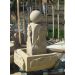 Sandsteinbrunnen mit Kugel H 90 cm , Abmessungen: Beckenbrunnen 60/60 cm, Zuschläge: Beleuchtung gegen Aufpreis, Art.-Nr.: 614, Material: Sandstein, Höhe: 90 cm