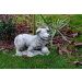 Steinfigur stehender Hund mit dem Ball H 23 cm, Gewicht: 6 kg, Länge(Innendurchmesser): 28x15cm, Höhe: 23 cm, Breite(Durchmesser des äußeren: 13 cm, Art.-Nr.: 1623