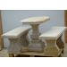 Terrassenmöbel-Set Tisch + 2 Sandsteinbänke, Art.-Nr.: 334, Artikelname: Bankmaße 110/45/38cm, Abmessungen: Tischabmessungen: H75cm L80cm, B55cm